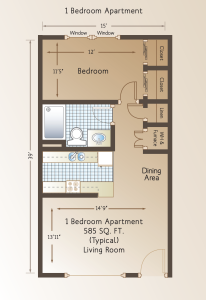 1 Bedroom Apartment - Arbor Court Alvamar Independent Living in Lawrence, Kansas